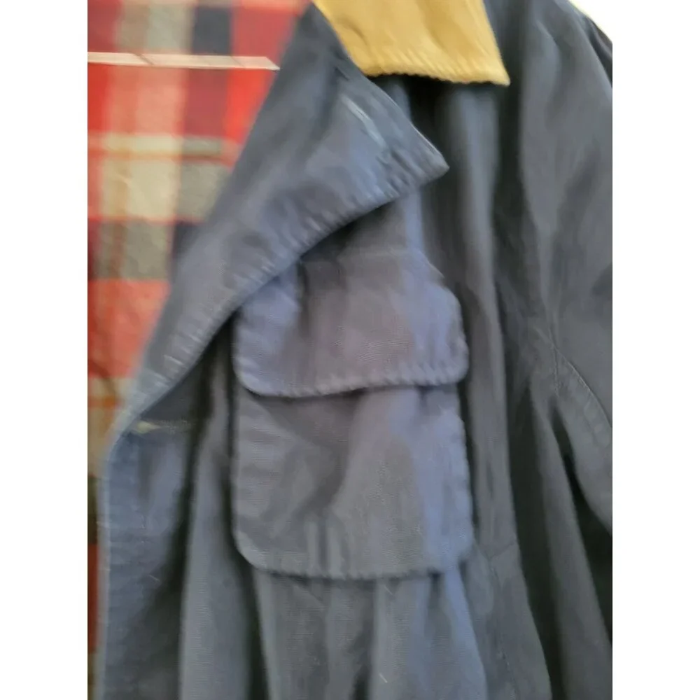 J. Crew Mens Chore Barn Blue brown Corduroy collar size Medium Long sleeve